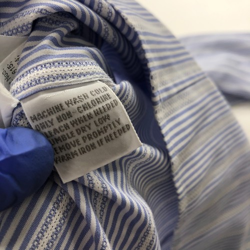 Foxcroft bügelfreies tailliertes langärmliges gestreiftes Hemd mit 4 Knöpfen blau - Bild 11 von 13