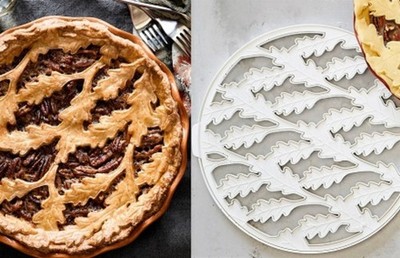 NWT Williams Sonoma Oak Leaf Lattice Pie Crust Linzertorte Cutter c2005 Holidays