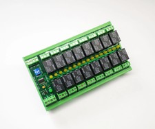 16-Channel DIN Rail Mounting 10A SPDT Power Relay Module with I2C Interface