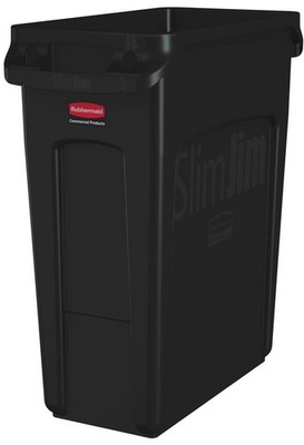 Rubbermaid Abfallbehälter Slim Jim mit Lüftungskanälen schwarz