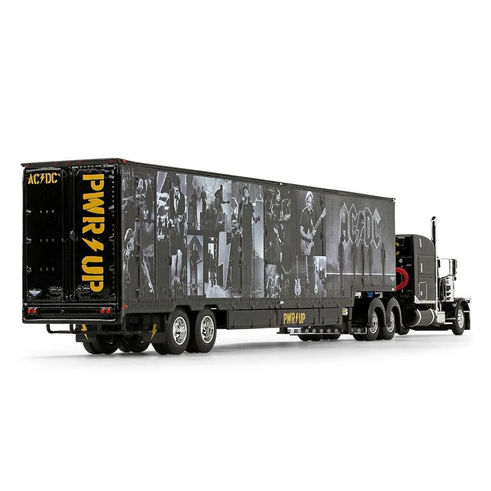 First Gear DCP 1/64 Black AC/DC Power Up Peterbilt Semi with Trailer 69-1064 - Image 3 of 4
