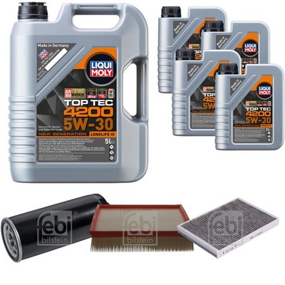 FEBI BILSTEIN Inspektionspaket 9L Liqui Moly Top Tec 4200 5W-30 für Audi A6
