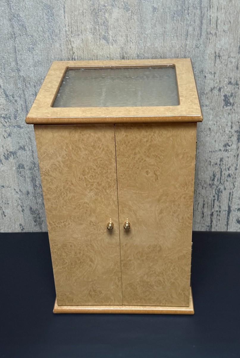 Thomas Pacconi Classics Burl Wood Watch/Jewelry Armoire Chest