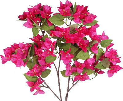2 Pcs Artificial Flowers Bougainvillea Outdoor Rose Red Faux Bougainvillea Flowe