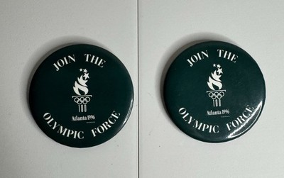 Atlanta Olympics 1996 Lot Of 2 Two Join The Olympic Force Pins Buttons