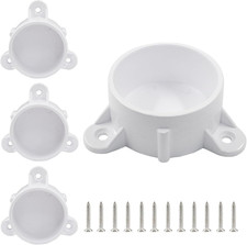 2 Inch PVC Flange Table Leg Cap Fittings Furniture White Screw Tab Caps with Mou