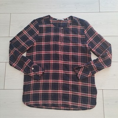 Rich & Royal Women´s Plaid Long Sleeve Blouse Red Blue Size M (EU 38)