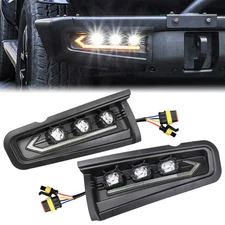 Front LED Fog Lights Dynamic DRL Daytime Running Lamp For Ford Bronco 2021-2024