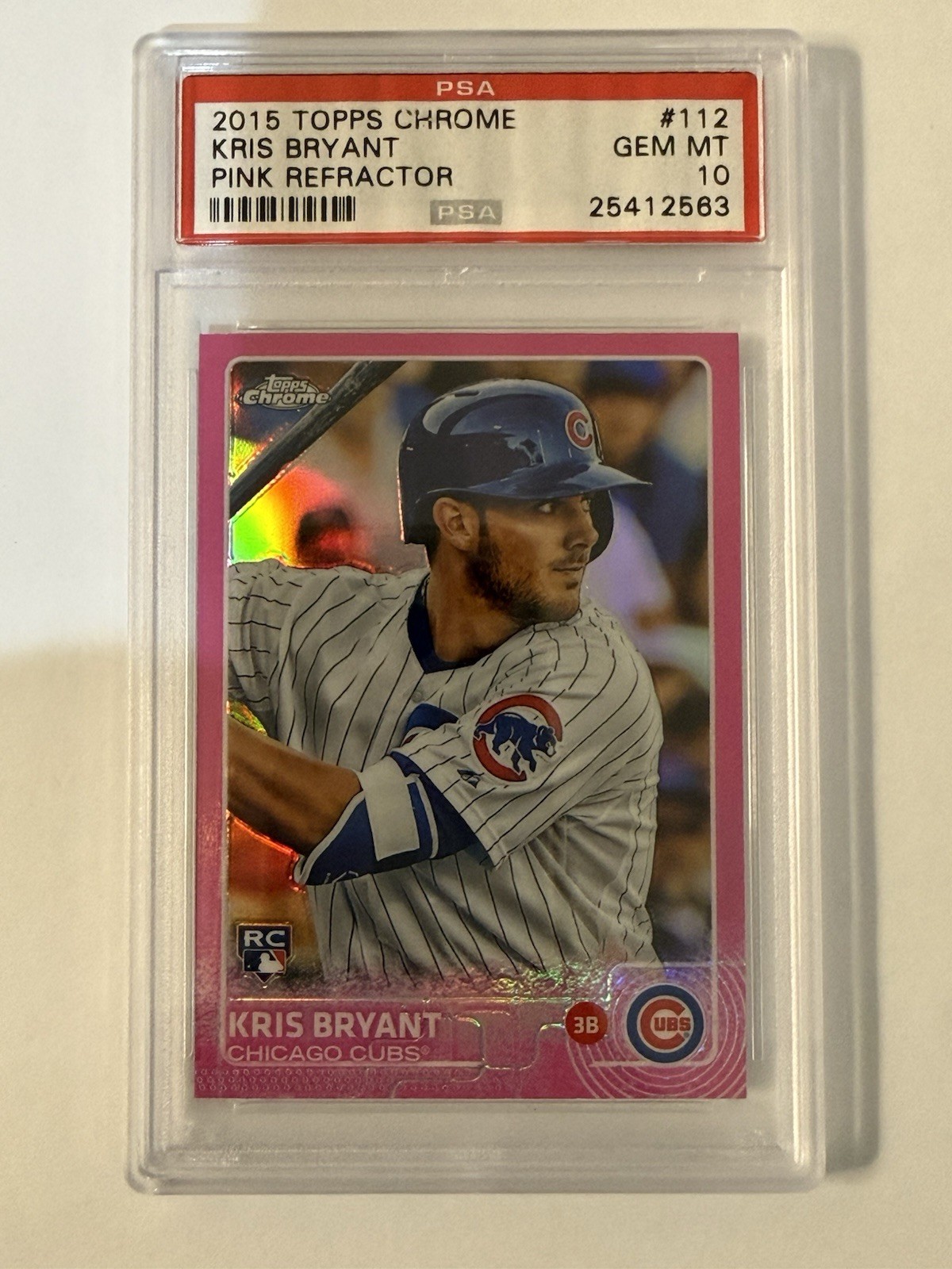 2015 Topps Chrome - Kris Bryant #112 Pink Refractor (RC) PSA 10