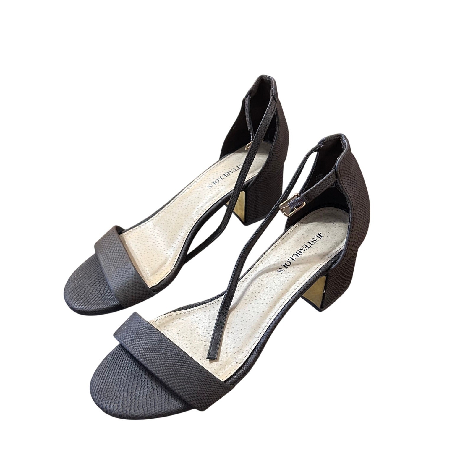 APL Sandalo con tacco JustFab Espresso Kasha taglia 8