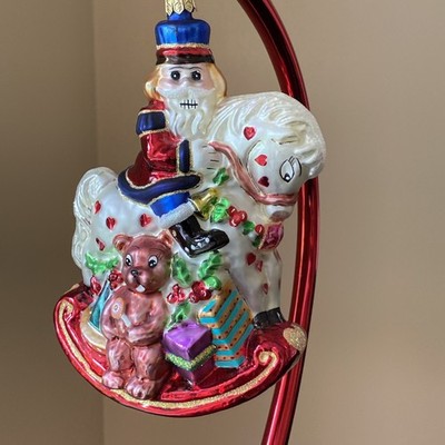 Christopher Radko Rocking Cracker Nutcracker Horse Glass Christmas Tree Ornament