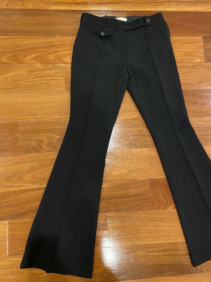 Celine Black Wool Flare Bell Bottom Trouser Pants MADE IN FRANCE 