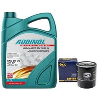 MotoröL Set 5W-30 Addinol 5 Liter + ÖLfilter SM 164 FüR Land Rover Discovery I