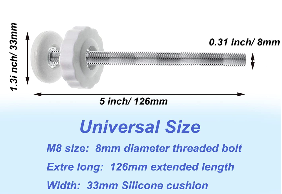 Threaded Spindle Rods Baby Gate Parts 4 PCS Replacement 8MM Threaded Spindle Rod Hardware Kit ...