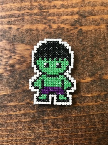 Handmade Cross Stitch Magnet-Set-Completed-Avengers-Hulk-Thor-Iron Man-Captain A - Picture 9 of 10