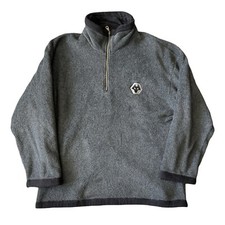 Wolves Fleece Jumper Mens L Half Zip Grey Football Long Sleeved Heavyweight