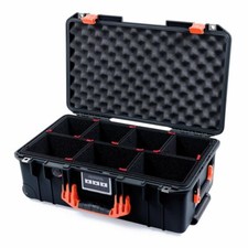 Black and Orange Pelican 1535 with TrekPak dividers  Lid foam. With Wheels.