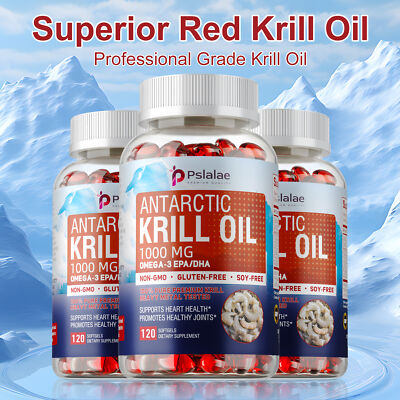 Antarctic Krill Oil Softgels 1000mg-Omega-3 EPA, DHA,Astaxanthin, Immune Support