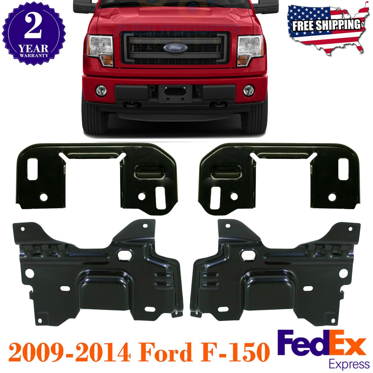 F-150 Bumper Brackets Pair Front Bumper Brackets Set - Left & Right For 2009-2014 Ford F-150 Models, Direct OEM Replacement Bumper Support Brackets