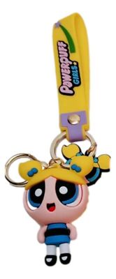 PowerPuff Girls Bubbles Cartoon Character 3D Silicone Charm Keychain