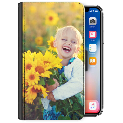 Personalisierte Handyhülle für iPhone 14/13/12/11/Pro/X Foto PU Leder Flip Cover - Bild 10 von 12