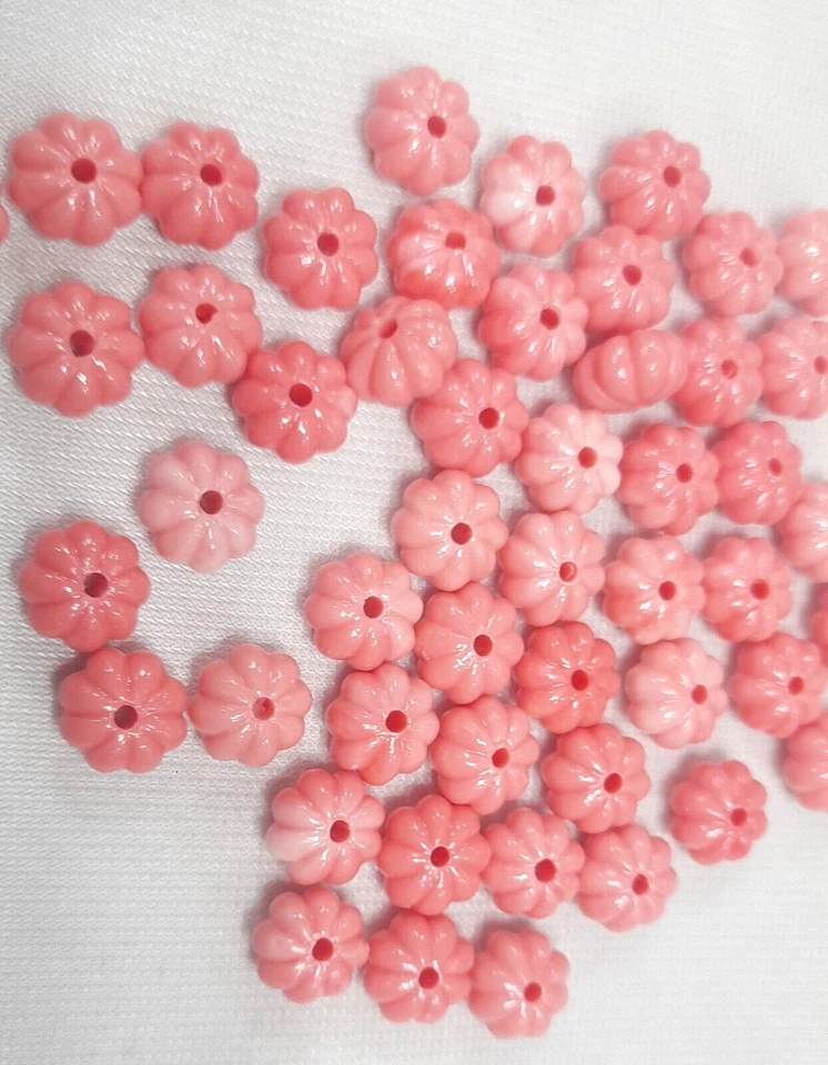 Cuentas de piedras preciosas sueltas lisas de cerámica coral rosa sandía 250 CTS 10-11 MM Foto 3 de 4