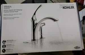 kohler mistos single handle standard kitchen faucet with side sprayer
