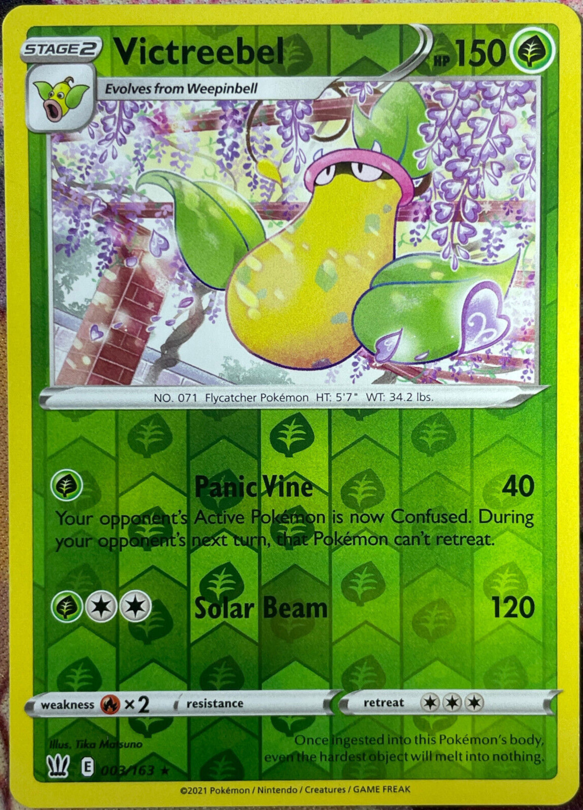 Victreebel Reverse Holo - 003/163 - Battle Styles Pokemon 2021