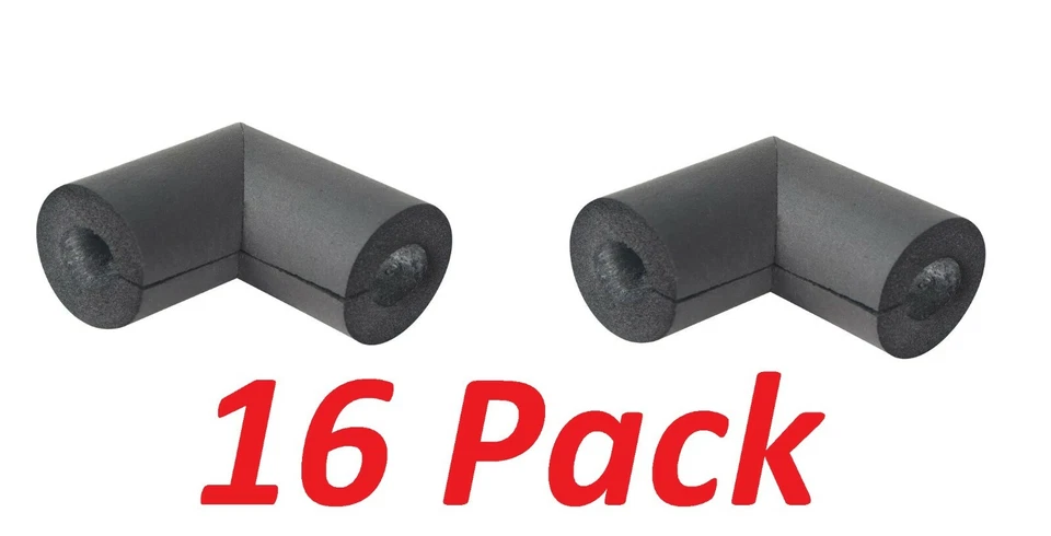 Everbilt 1/2 in. Rubber Pre-Slit Pipe Insulation Elbow PVC / Copper (16 Pack)