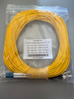 LC/UPC to ST/UPC SM Duplex Patch Cord 22m Yellow 9/125 PVC 