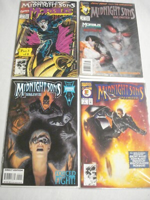 4 Midnight Sons Unlimited Marvel Comics #1, #2, #5, Morbius #1 Fine+