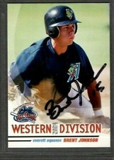 2004 Grandstand Brent Johnson Everett AquaSox Baseball Signed Autograph (C60)