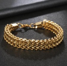 8.5" Mens Stainless Steel 12mm Franco Cuban Link Chain Punk Bracelet B532