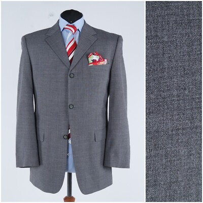 Grauer Herren Blazer 42 S UK Größe CANDA Wolle Sport Mantel Vintage Jacke