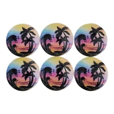 Set of 6 Rainbow Waves Coastal Beach Wood Cabinet Knobs W0159