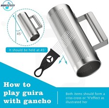 Hofeztey Guiro Instrument Guira Dominicana Stainless Steel 8x3 Latin NEW
