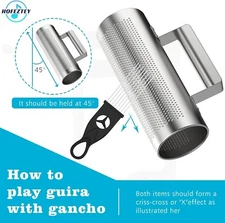 Hofeztey Guiro Instrument Guira Dominicana Stainless Steel 8x3 Latin NEW