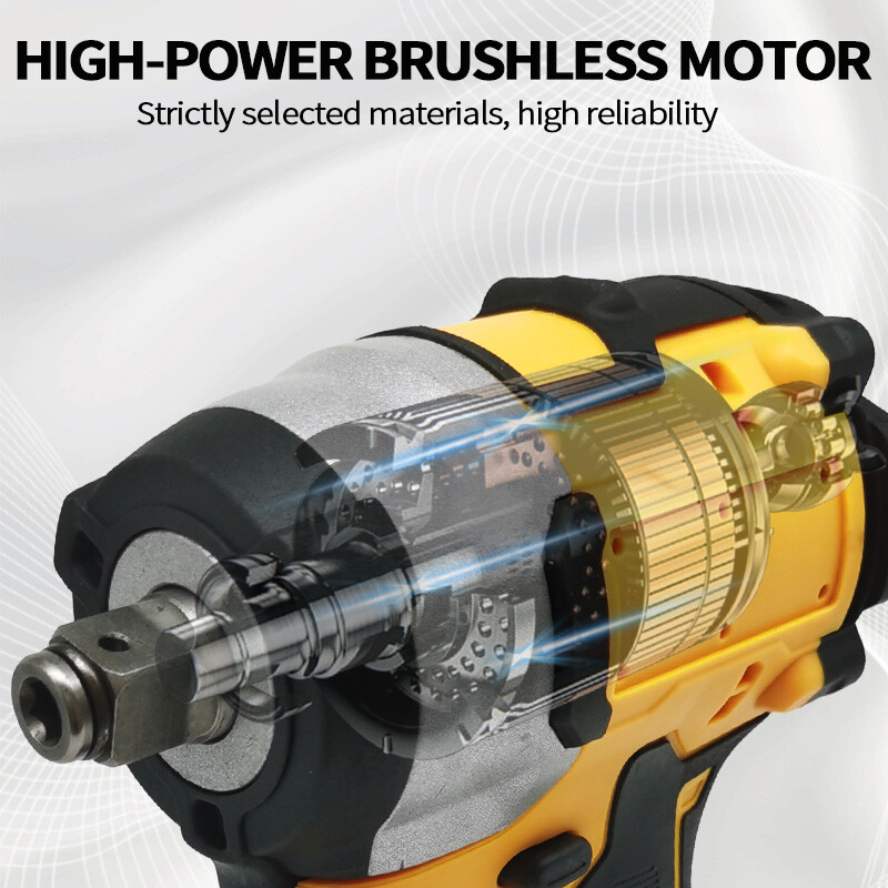Cordless Brushless Impact Wrench 1/2'' Rattle Gun For Dewalt 18V