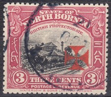 Nordborneo 1916, red cross, Mi.Nr. 148, CDS, gestempelt