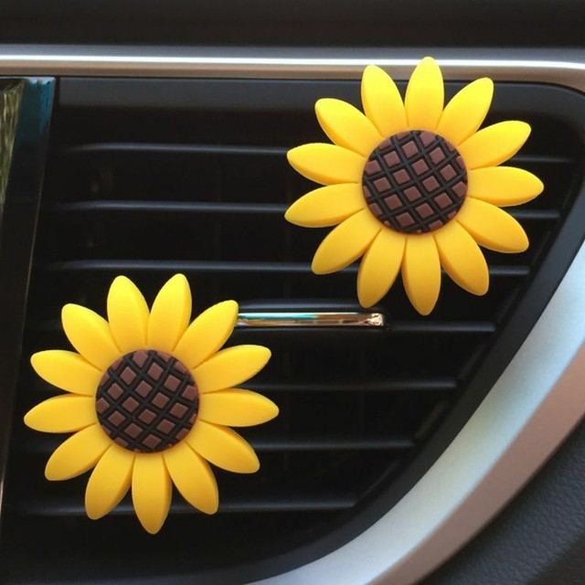 Flower Car Air Freshener Sunflower Perfume Aroma Fragrance Vent Clip