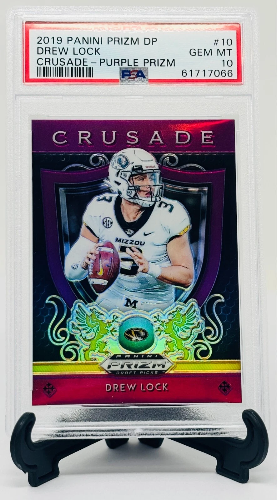 Drew Lock Panini Prizm Draft Picks Crusade #10 Purple Prizm