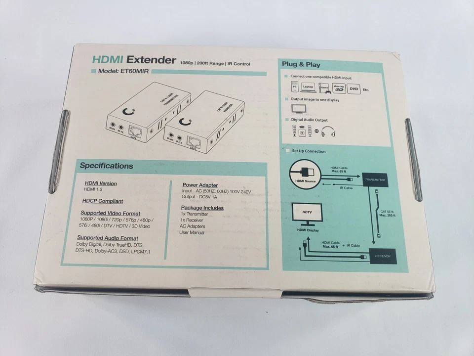 Expert Connect | HDMI Extender Over Cat5e / Cat6 / Cat7 Ethernet Cable Up to ... - Image 4 of 4