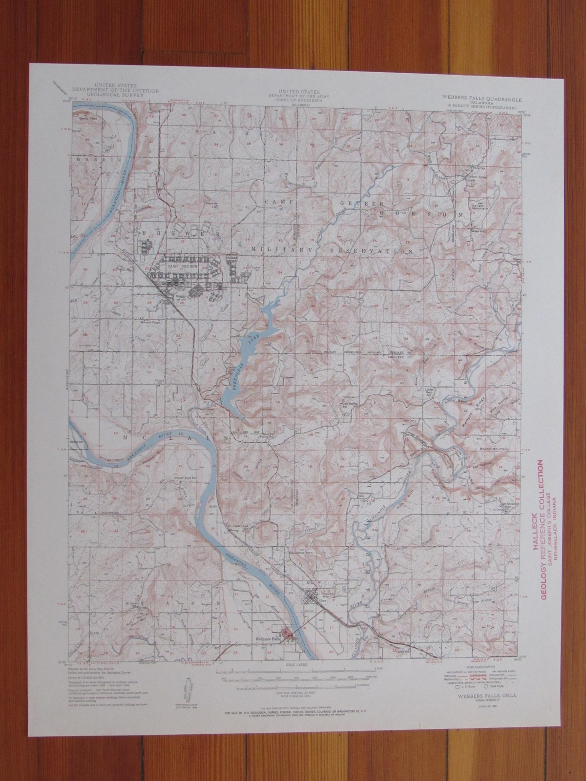 bers Falls Oklahoma 1950 Original Vintage USGS Topo Map eBay