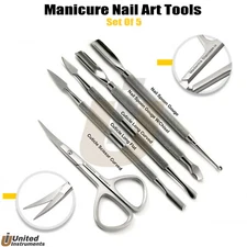 Chiropody Cuticle Treatment Kit Nail Cleaner Spoon Gouge Pusher Manicure Scissor