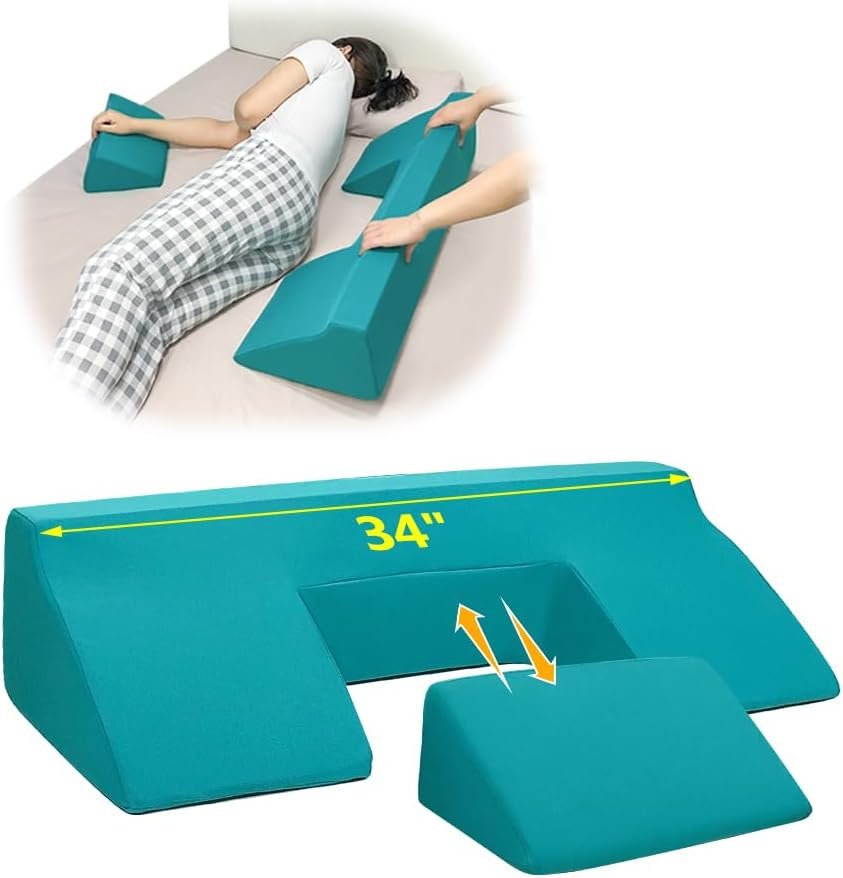 Bed sore turning wedge pillow for pressure relief and sleep positioning