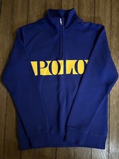 Polo Ralph Lauren Royal Blue POLO Double Knit 1/4 Zip Sweatshirt Boys Size XL