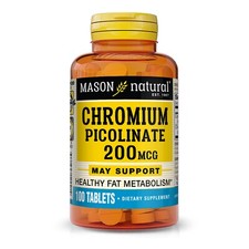 Mason Natural Chromium Picolinate 200 mcg with Calcium - 100 Tablets