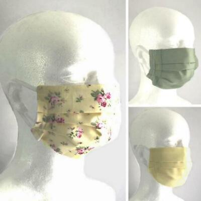 Premium 100% Baumwolle wiederverwendbar dreilagig Gesichtsmaske Abdeckung mit Nasenstreifen 