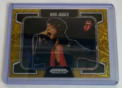 2025 Panini Prizm Rolling Stones 04/10 Mick Jagger Gold Lazer