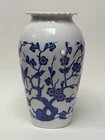 🕊️ Vintage Anchor Hocking Blue Birds Vitrock Milk Glass Vase | 9” Tall | Floral
